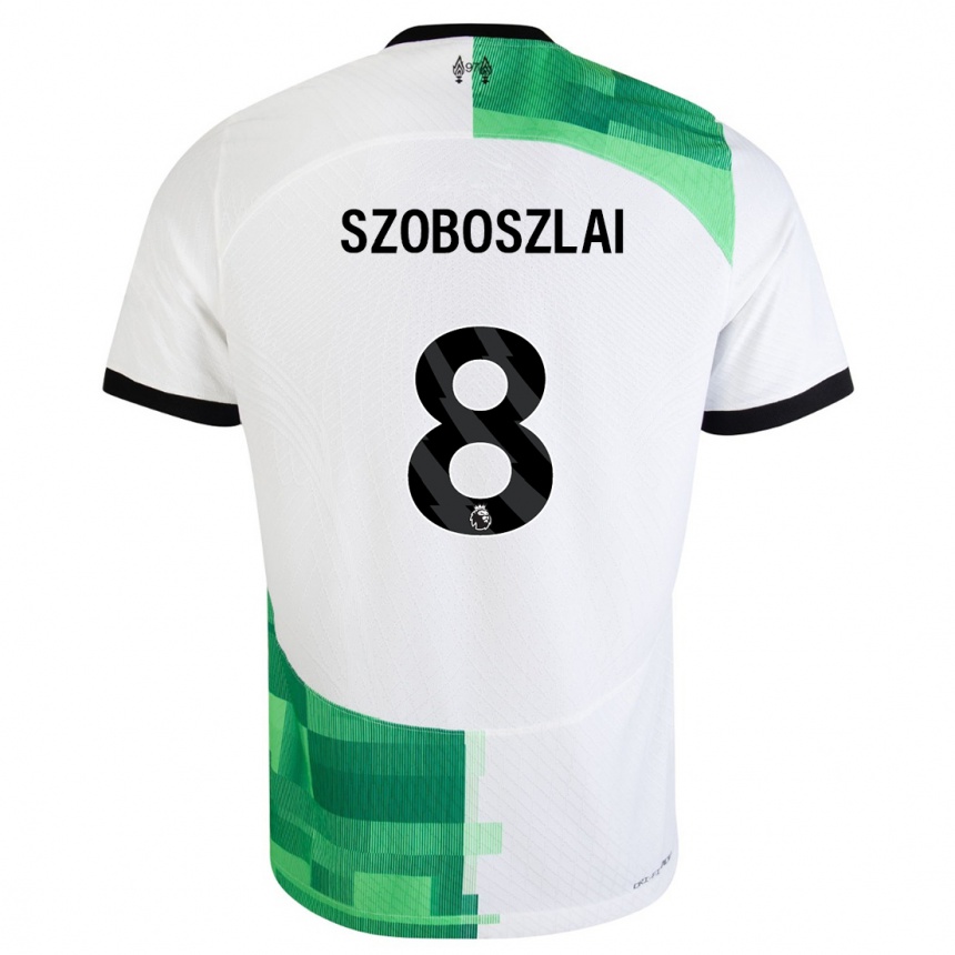 Kids Dominik Szoboszlai #8 White Green Away Jersey 2023/24 T-Shirt Canada