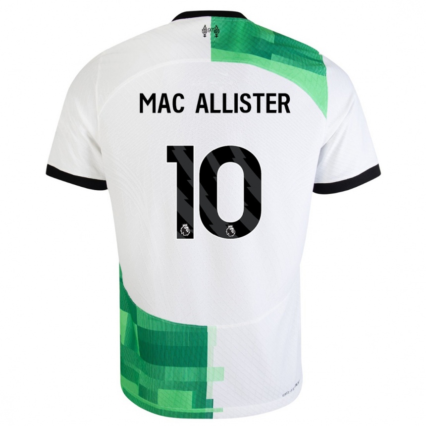 Kids  Alexis Mac Allister #10 White Green Away Jersey 2023/24 T-Shirt Canada