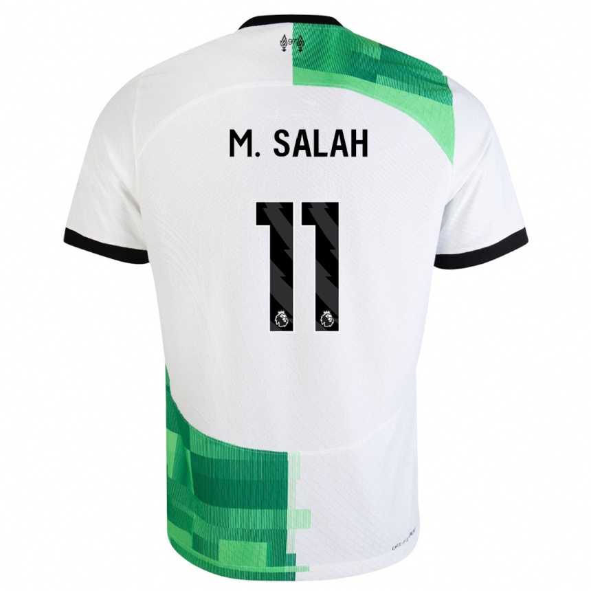 Enfant Football Maillot Mohamed Salah #11 Blanc Vert Tenues Extérieur 2023/24 Canada