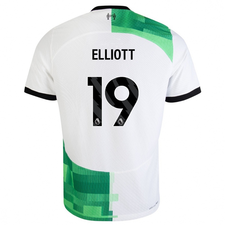 Kids Harvey Elliott #19 White Green Away Jersey 2023/24 T-Shirt Canada