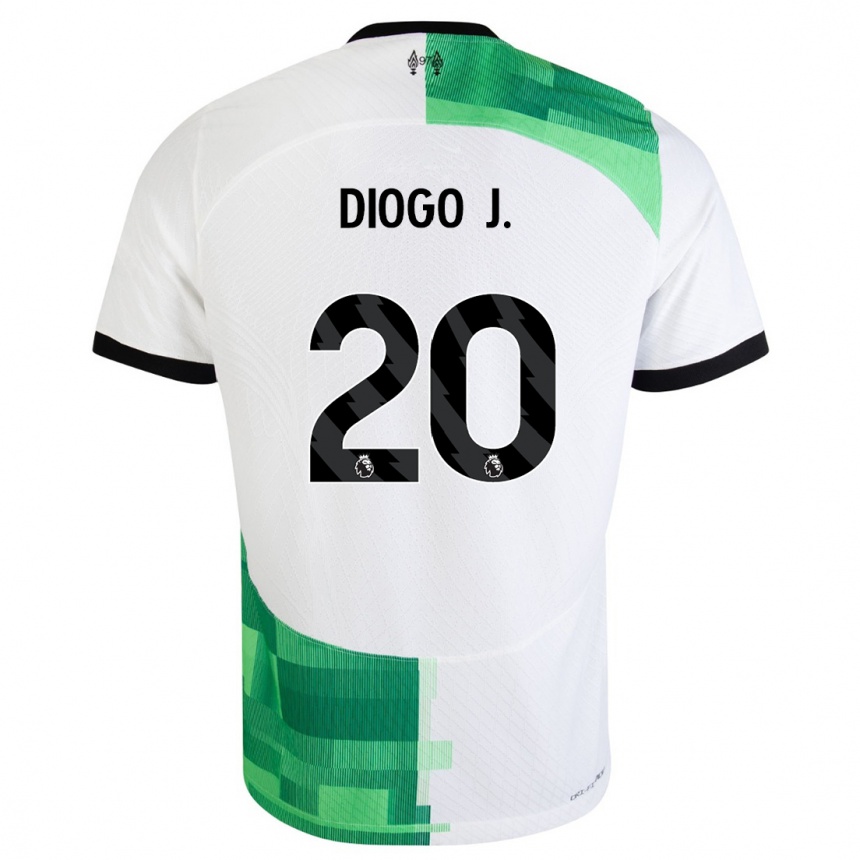 Kids  Diogo Jota #20 White Green Away Jersey 2023/24 T-Shirt Canada