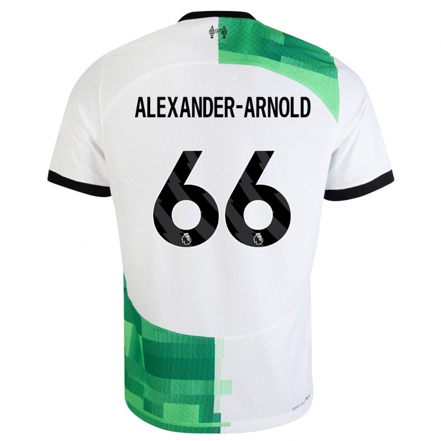 Kids  Trent Alexander-Arnold #66 White Green Away Jersey 2023/24 T-Shirt Canada