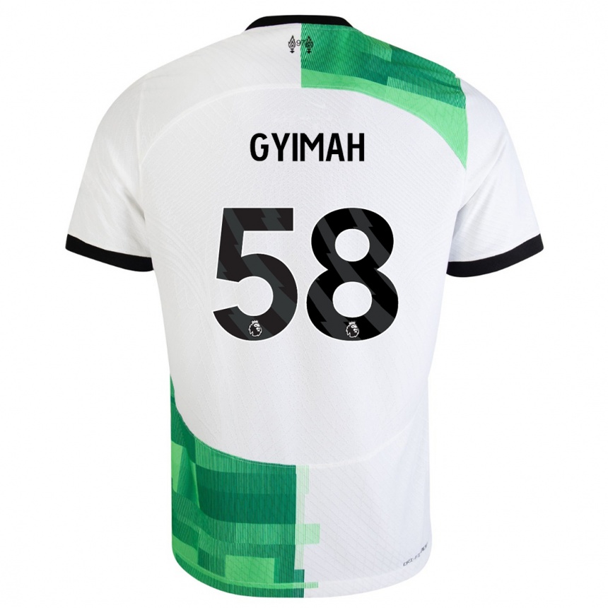 Kids Francis Gyimah #58 White Green Away Jersey 2023/24 T-Shirt Canada