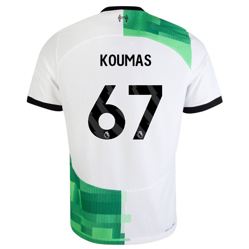 Kids Lewis Koumas #67 White Green Away Jersey 2023/24 T-Shirt Canada