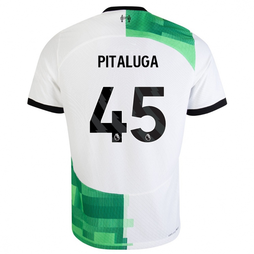 Kids Marcelo Pitaluga #45 White Green Away Jersey 2023/24 T-Shirt Canada