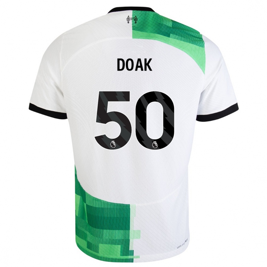 Kids Ben Doak #50 White Green Away Jersey 2023/24 T-Shirt Canada