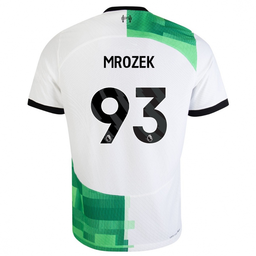 Kids Fabian Mrozek #93 White Green Away Jersey 2023/24 T-Shirt Canada