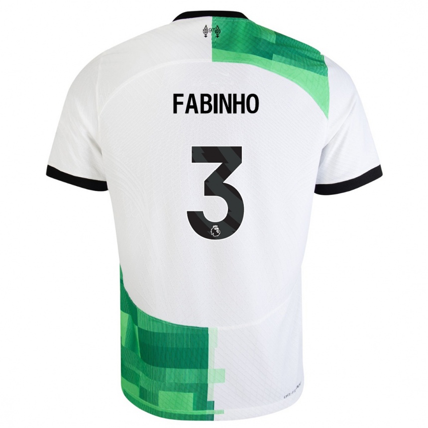 Kids  Fabinho #3 White Green Away Jersey 2023/24 T-Shirt Canada