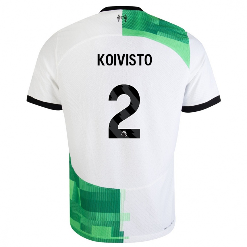 Kids  Emma Koivisto #2 White Green Away Jersey 2023/24 T-Shirt Canada