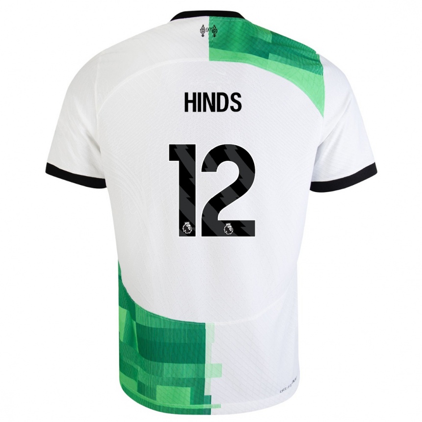 Kids  Taylor Hinds #12 White Green Away Jersey 2023/24 T-Shirt Canada