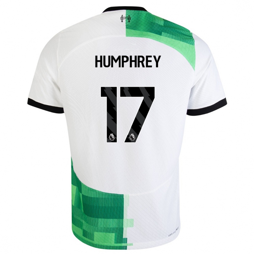 Kids  Carla Humphrey #17 White Green Away Jersey 2023/24 T-Shirt Canada