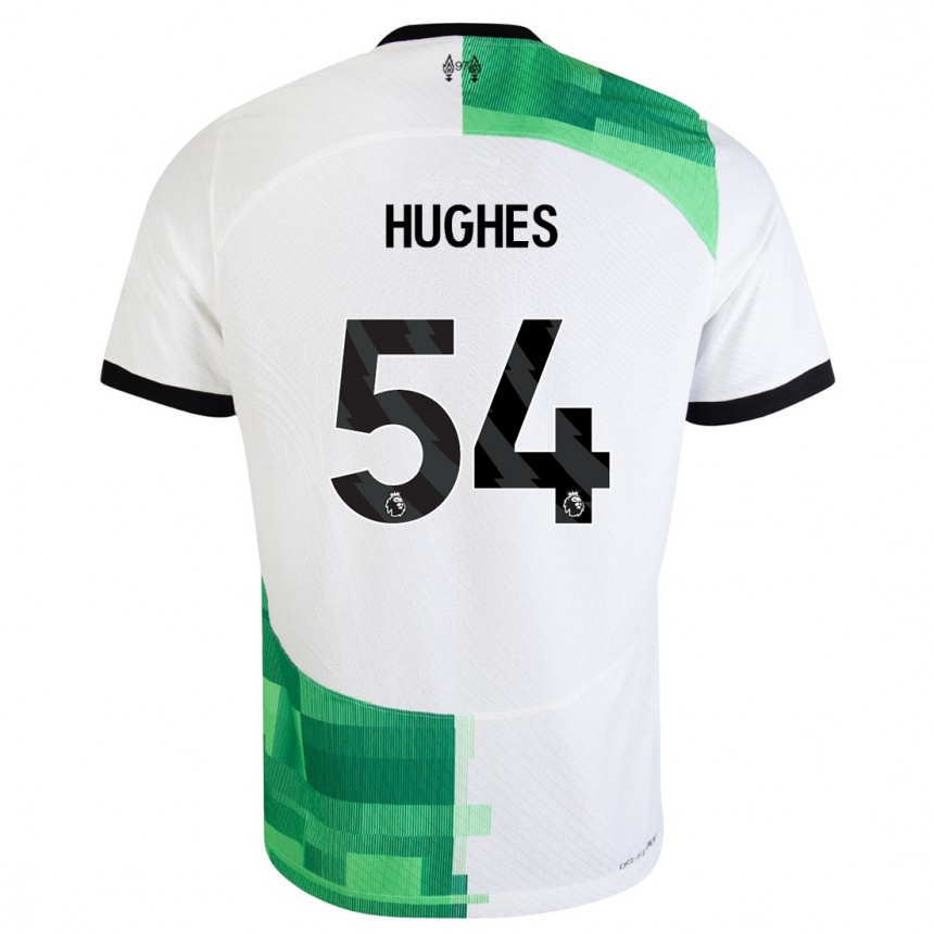 Kids  Liam Hughes #54 White Green Away Jersey 2023/24 T-Shirt Canada