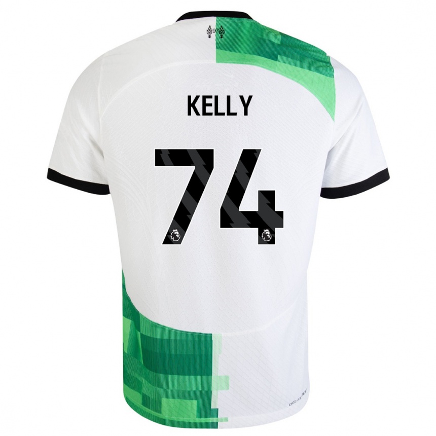 Kids Oscar Kelly #74 White Green Away Jersey 2023/24 T-Shirt Canada