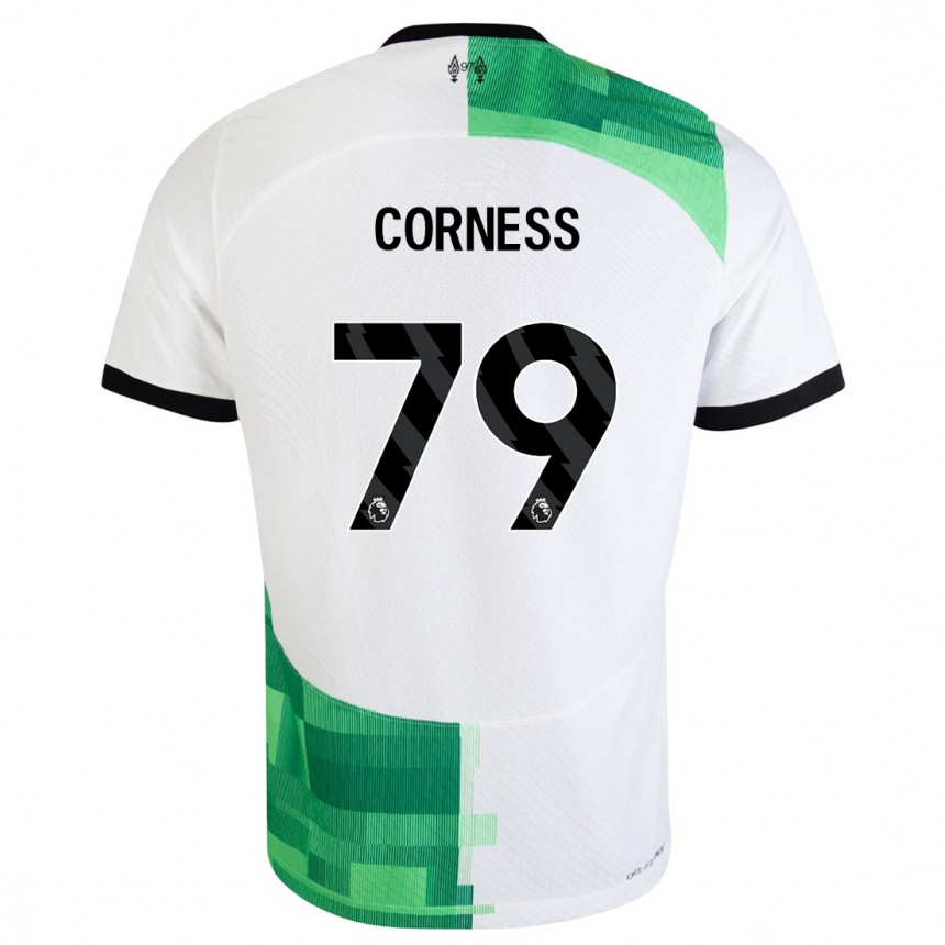 Kids Dominic Corness #79 White Green Away Jersey 2023/24 T-Shirt Canada