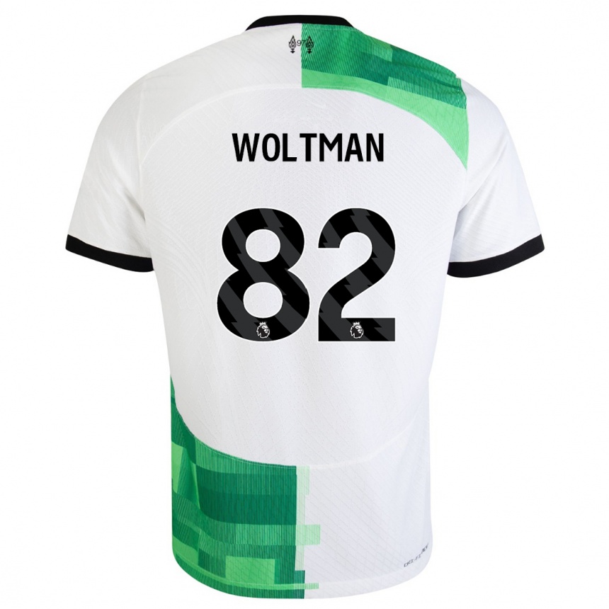 Kids Max Woltman #82 White Green Away Jersey 2023/24 T-Shirt Canada