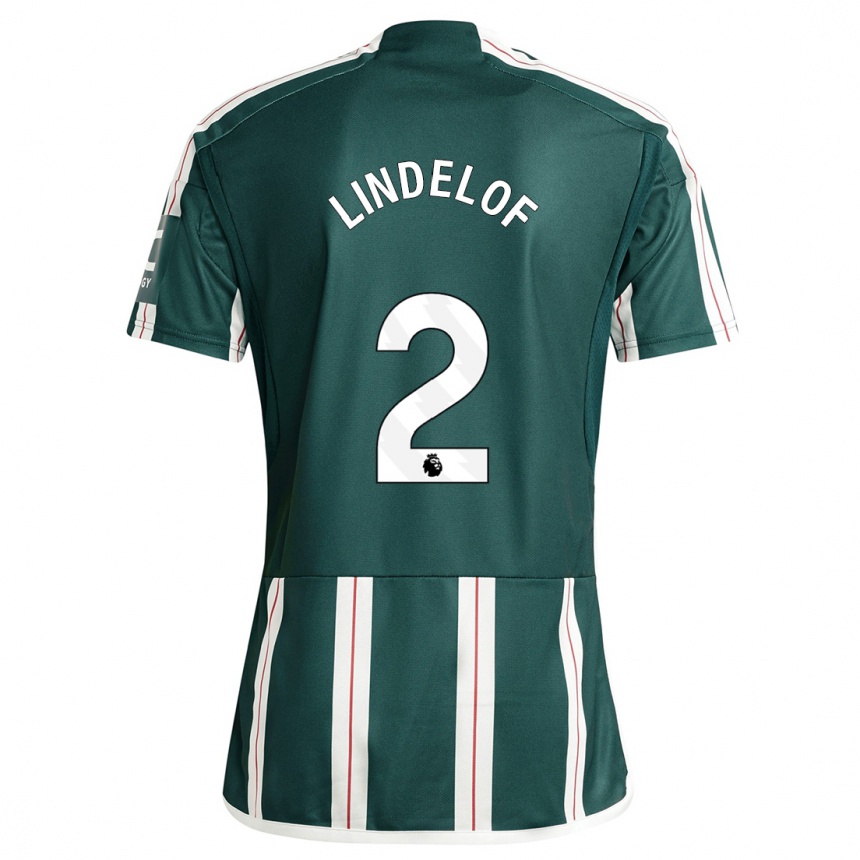 Enfant Football Maillot Victor Lindelof #2 Vert Foncé Tenues Extérieur 2023/24 Canada