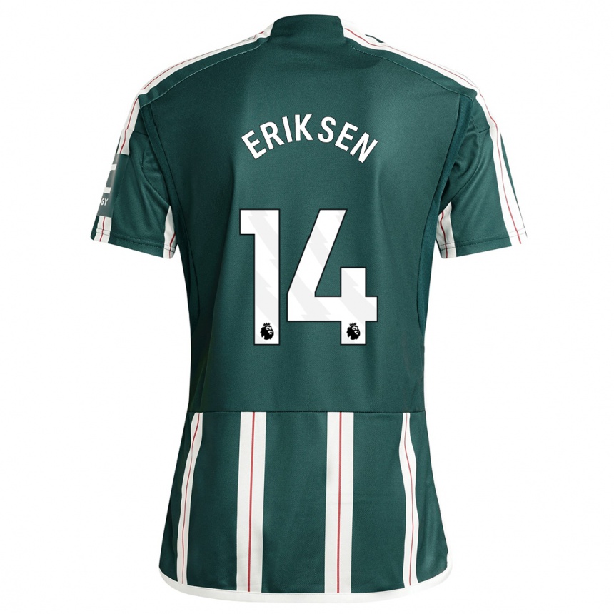 Kids  Christian Eriksen #14 Dark Green Away Jersey 2023/24 T-Shirt Canada