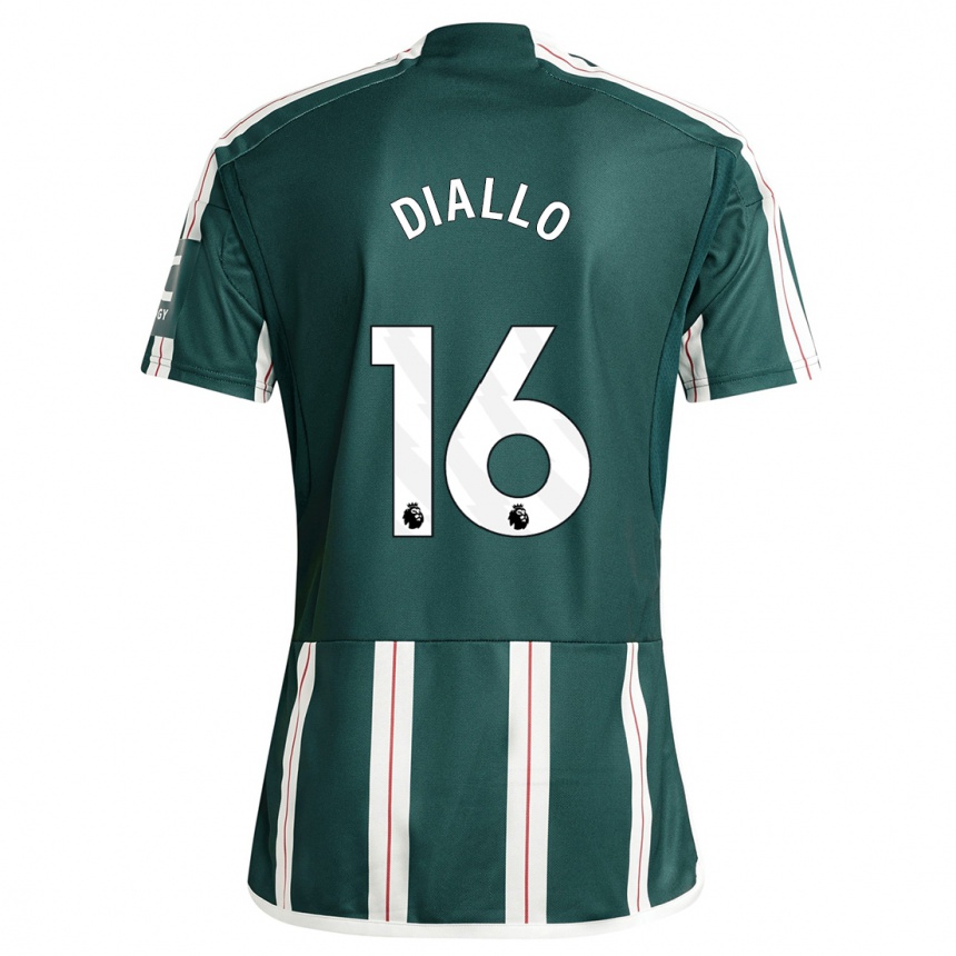 Kids Amad Diallo #16 Dark Green Away Jersey 2023/24 T-Shirt Canada