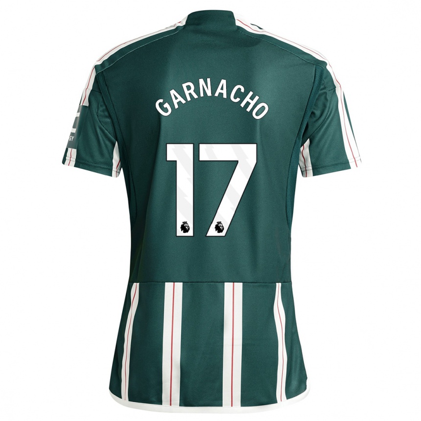 Kids  Alejandro Garnacho #17 Dark Green Away Jersey 2023/24 T-Shirt Canada