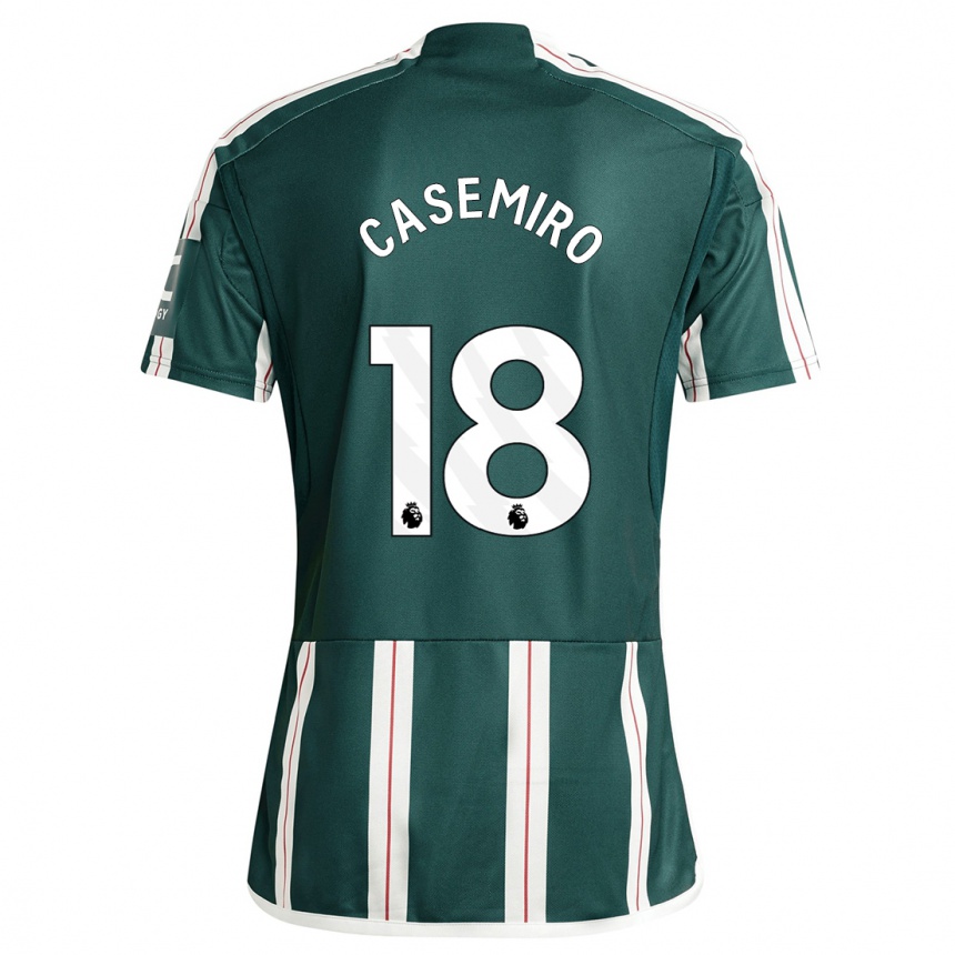 Kids  Casemiro #18 Dark Green Away Jersey 2023/24 T-Shirt Canada