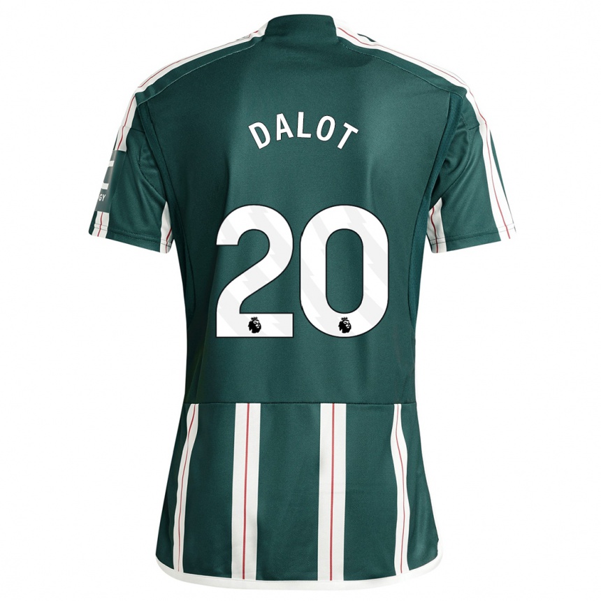 Kids  Diogo Dalot #20 Dark Green Away Jersey 2023/24 T-Shirt Canada