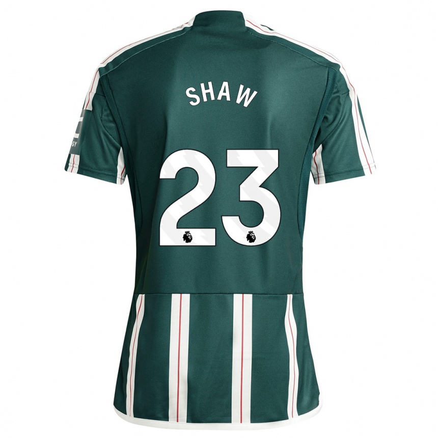 Kids  Luke Shaw #23 Dark Green Away Jersey 2023/24 T-Shirt Canada