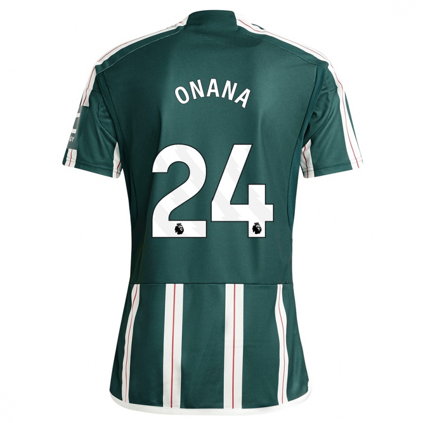 Kids  Andre Onana #24 Dark Green Away Jersey 2023/24 T-Shirt Canada