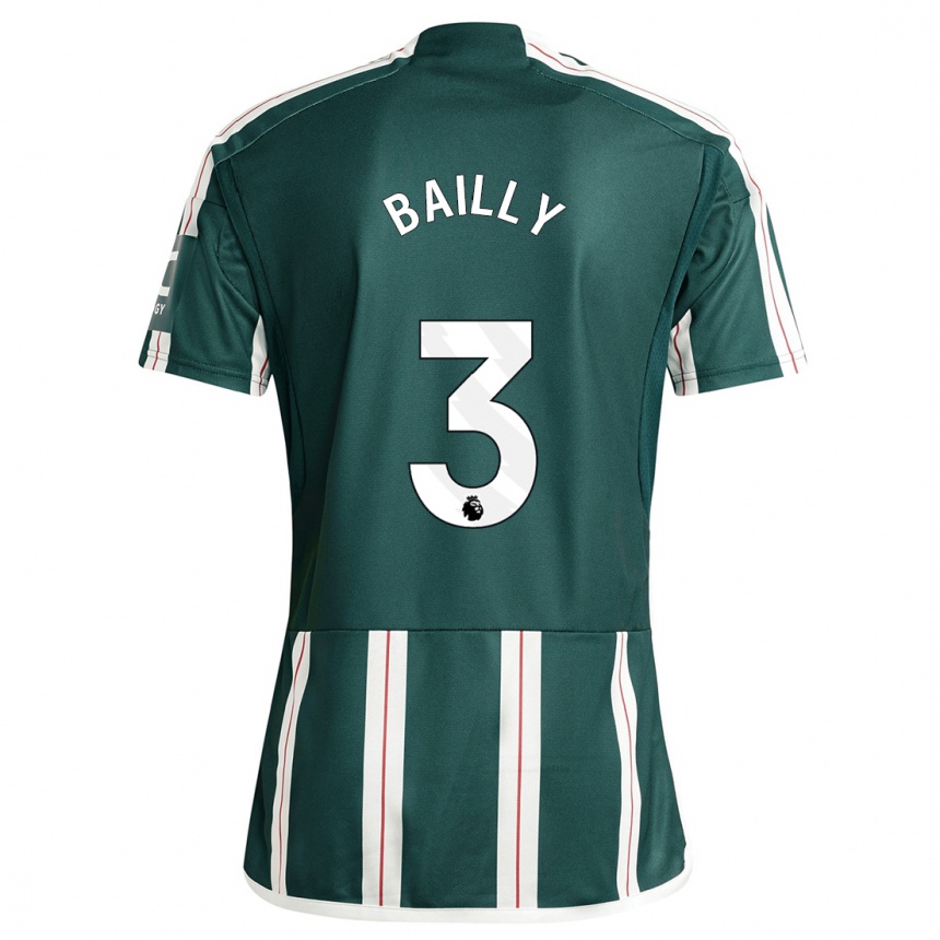 Kids Eric Bailly #3 Dark Green Away Jersey 2023/24 T-Shirt Canada