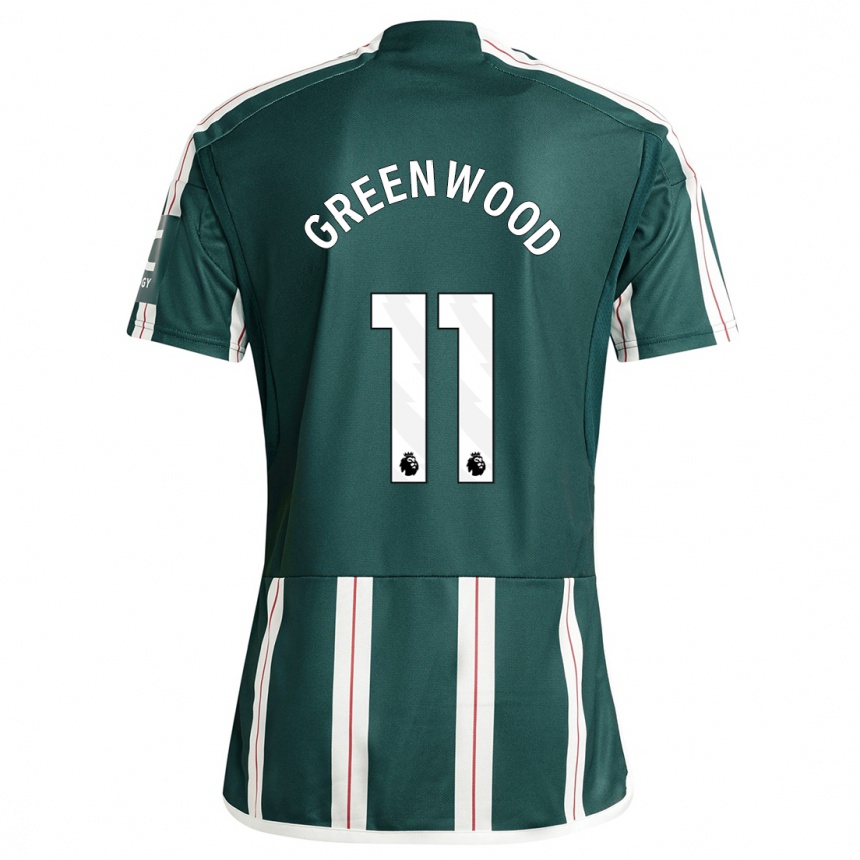 Kids  Mason Greenwood #11 Dark Green Away Jersey 2023/24 T-Shirt Canada