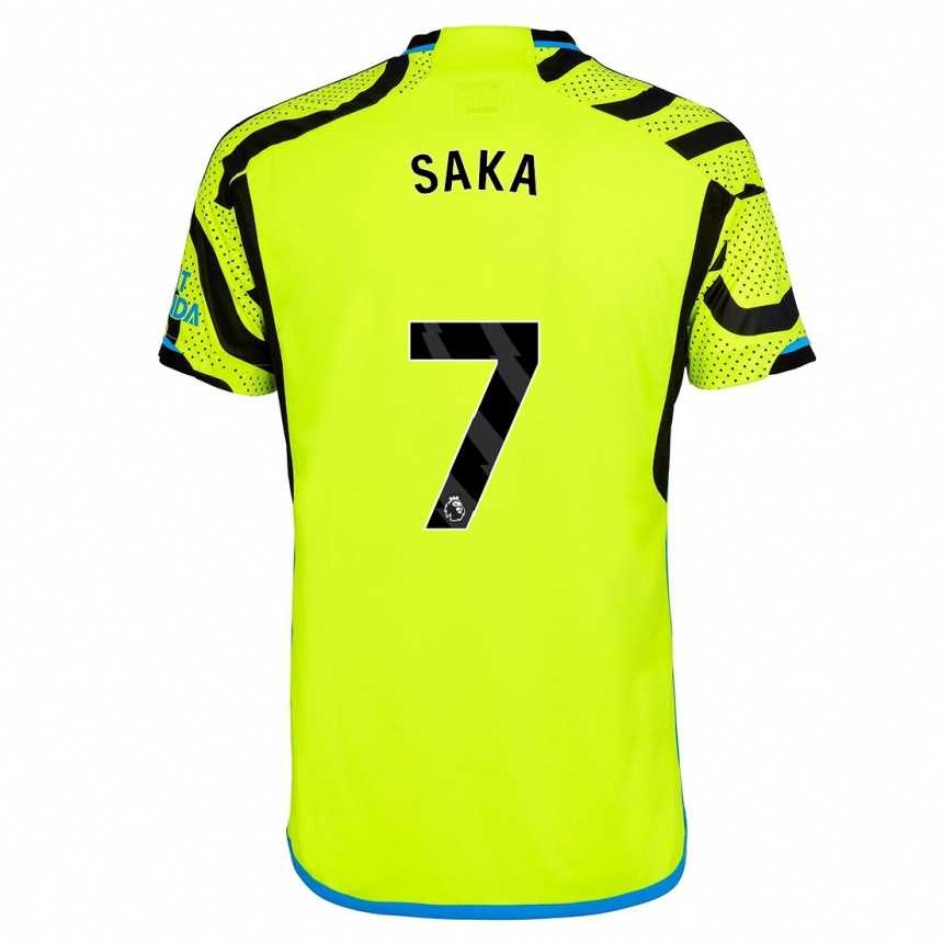 Kids  Bukayo Saka #7 Yellow Away Jersey 2023/24 T-Shirt Canada