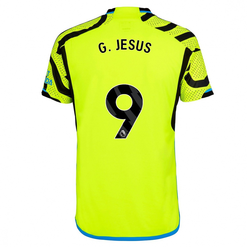 Kids Gabriel Jesus #9 Yellow Away Jersey 2023/24 T-Shirt Canada