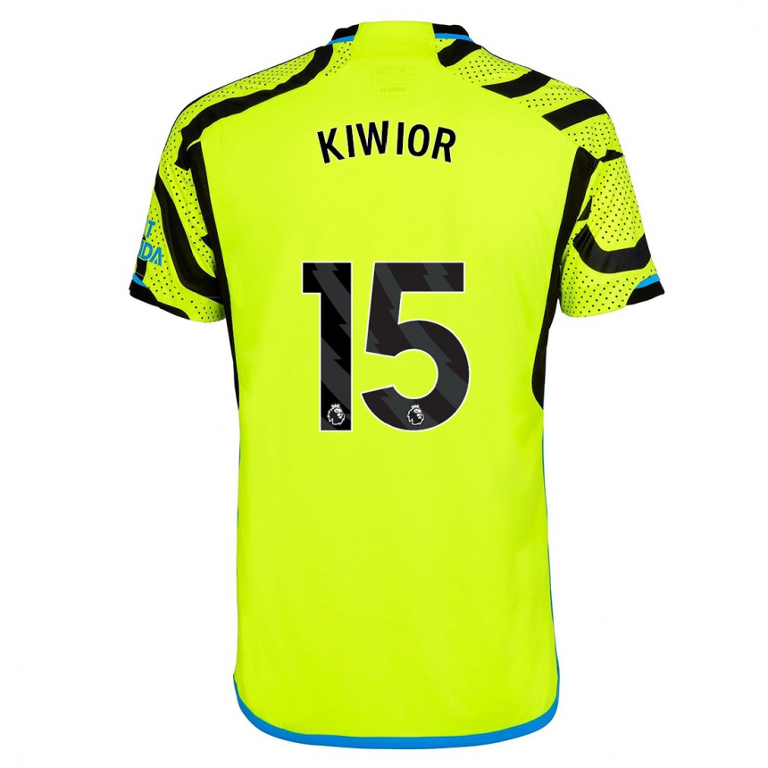 Kids  Jakub Kiwior #15 Yellow Away Jersey 2023/24 T-Shirt Canada