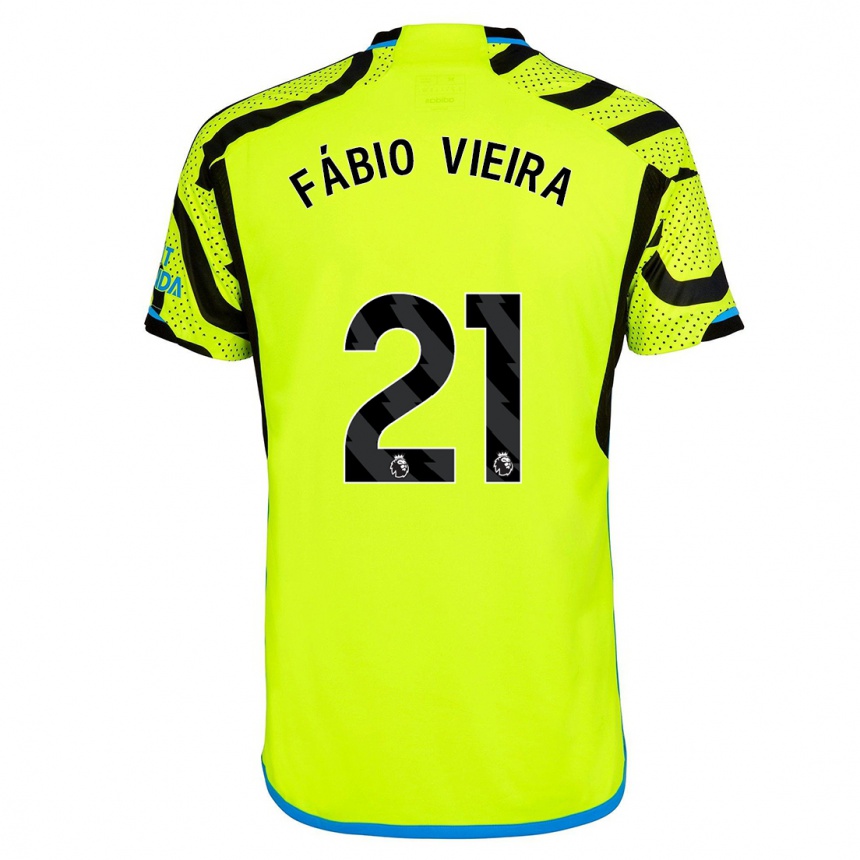 Kids Fabio Vieira #21 Yellow Away Jersey 2023/24 T-Shirt Canada