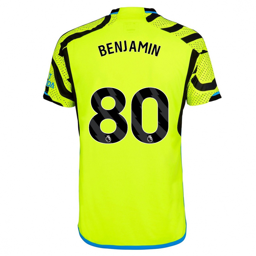 Kids Omari Benjamin #80 Yellow Away Jersey 2023/24 T-Shirt Canada