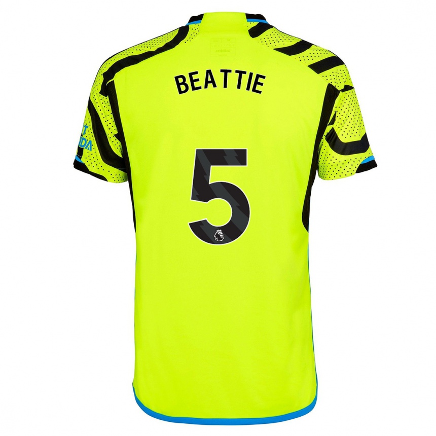 Enfant Football Maillot Jen Beattie #5 Jaune Tenues Extérieur 2023/24 Canada