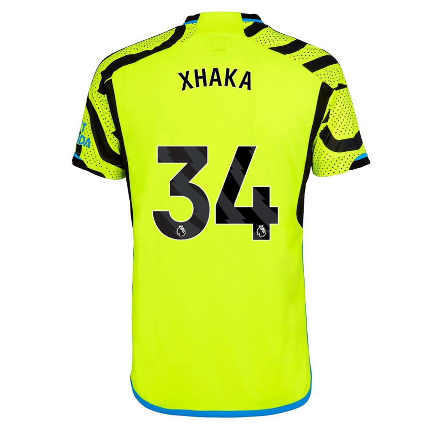 Kids  Granit Xhaka #34 Yellow Away Jersey 2023/24 T-Shirt Canada