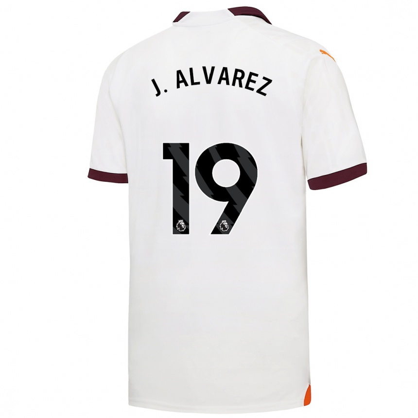 Kids Julian Alvarez #19 White Away Jersey 2023/24 T-Shirt Canada