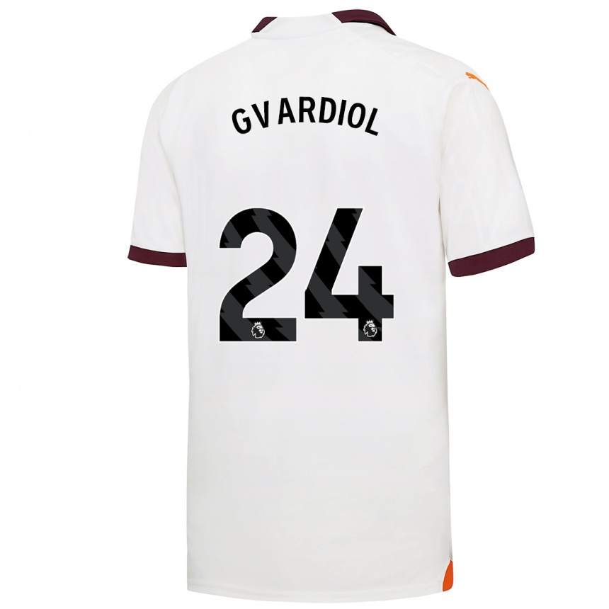 Kids Josko Gvardiol #24 White Away Jersey 2023/24 T-Shirt Canada