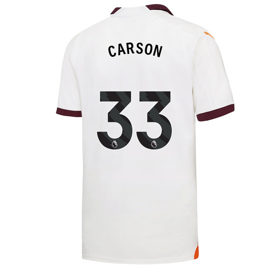 Enfant Football Maillot Scott Carson #33 Blanc Tenues Extérieur 2023/24 Canada