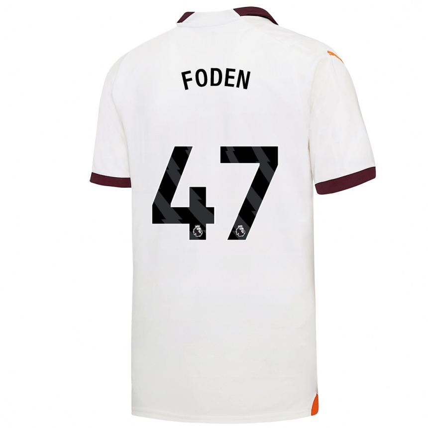 Kids  Phil Foden #47 White Away Jersey 2023/24 T-Shirt Canada