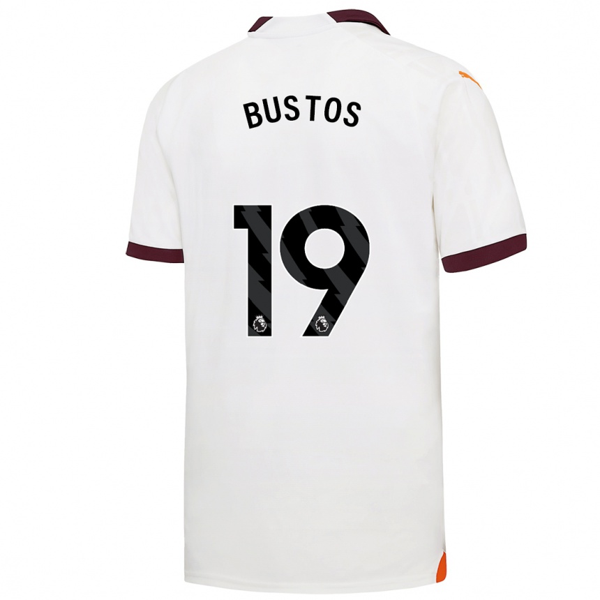 Kids  Nahuel Bustos #19 White Away Jersey 2023/24 T-Shirt Canada