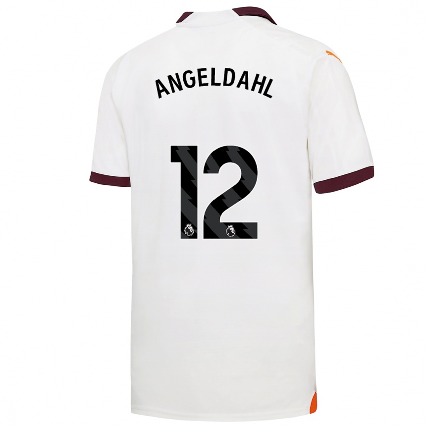 Enfant Football Maillot Filippa Angeldahl #12 Blanc Tenues Extérieur 2023/24 Canada