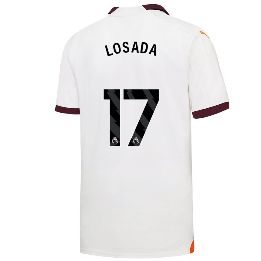 Enfant Football Maillot Vicky Losada #17 Blanc Tenues Extérieur 2023/24 Canada