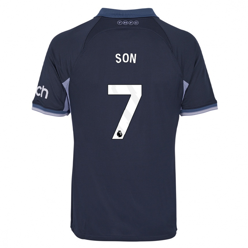 Enfant Football Maillot Heung-Min Son #7 Bleu Foncé Tenues Extérieur 2023/24 Canada