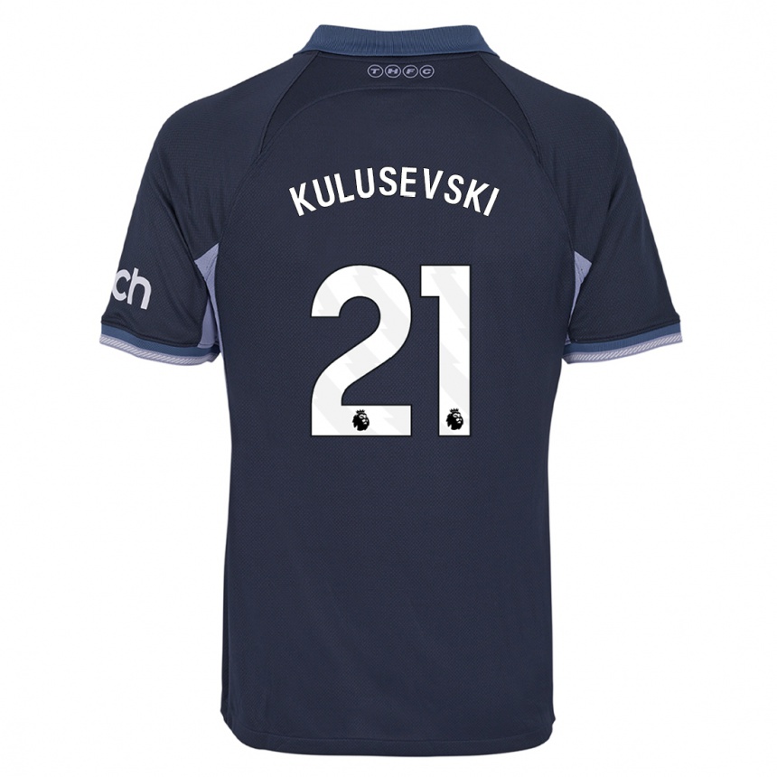 Kids  Dejan Kulusevski #21 Dark Blue Away Jersey 2023/24 T-Shirt Canada