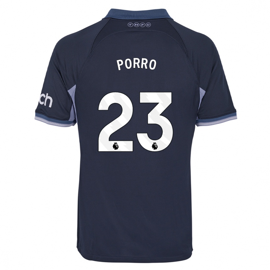 Kids  Pedro Porro #23 Dark Blue Away Jersey 2023/24 T-Shirt Canada