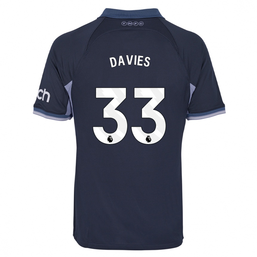 Enfant Football Maillot Ben Davies #33 Bleu Foncé Tenues Extérieur 2023/24 Canada