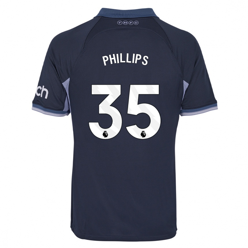 Kids  Ashley Phillips #35 Dark Blue Away Jersey 2023/24 T-Shirt Canada