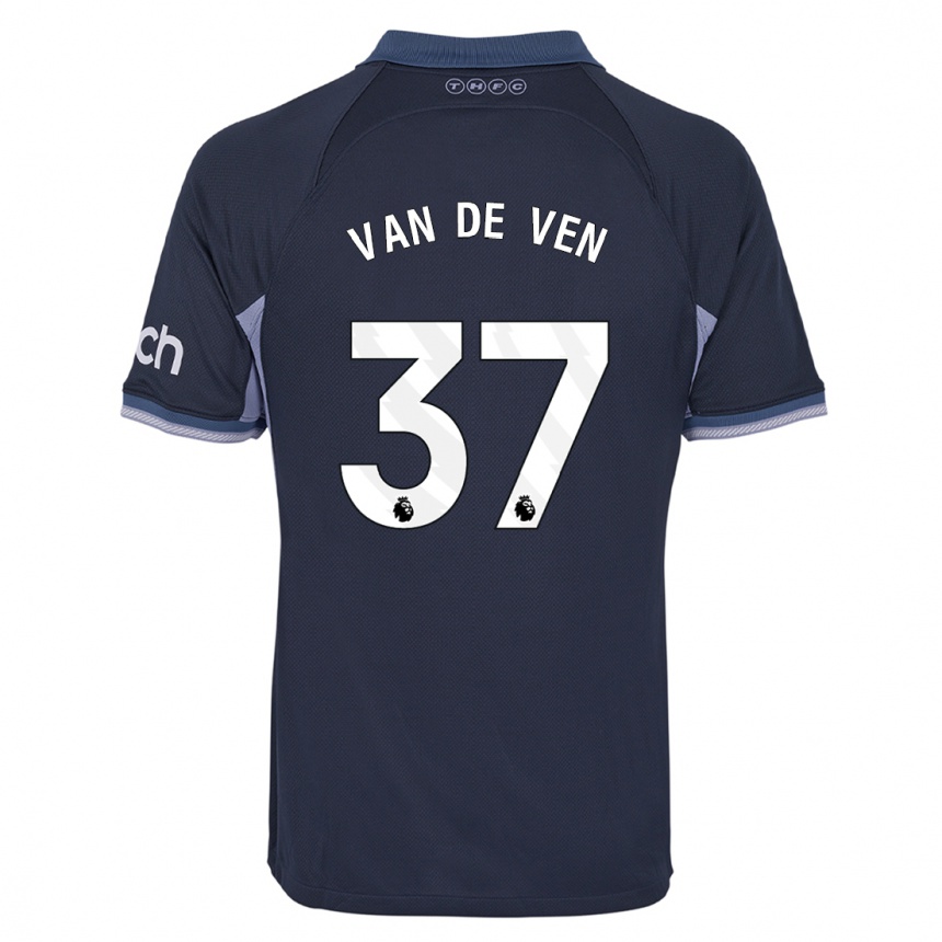 Kids  Micky Van De Ven #37 Dark Blue Away Jersey 2023/24 T-Shirt Canada