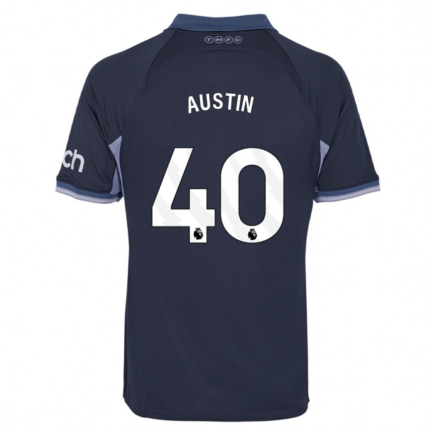 Kids  Brandon Austin #40 Dark Blue Away Jersey 2023/24 T-Shirt Canada